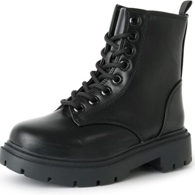 Combat Boot - Casual Outdoors Slip On Lace Up Ankle Bootie