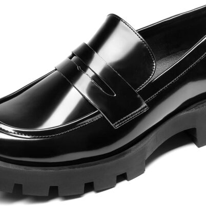 Women Loafers, Lug Sole Slip On Platform Chunky  Loafers for Women Dressy and Work, Business Casual Shoes for Women